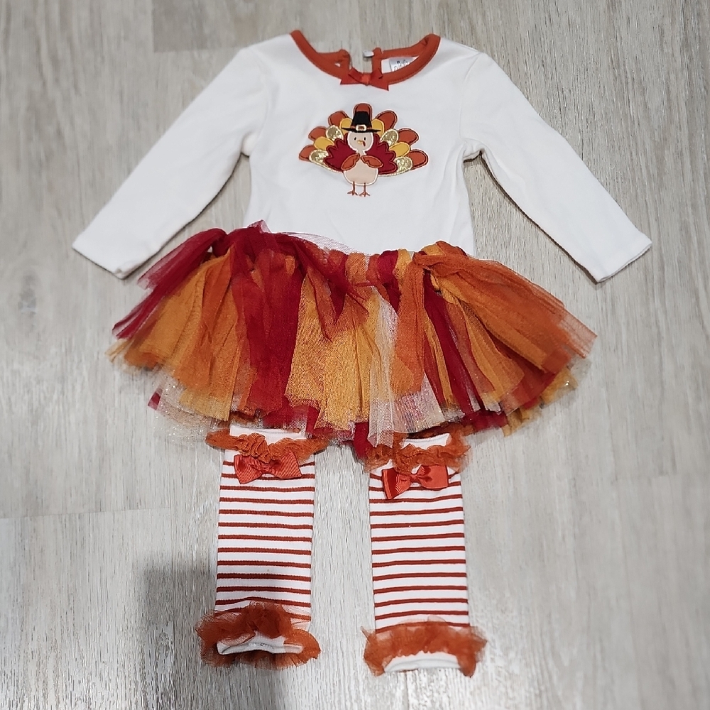 Baby Essentials Turkey Tutu Costume in Red, Orange, and White